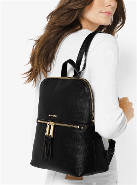 michael michael kors rhea medium slim leather backpack|rhea leather backpack.